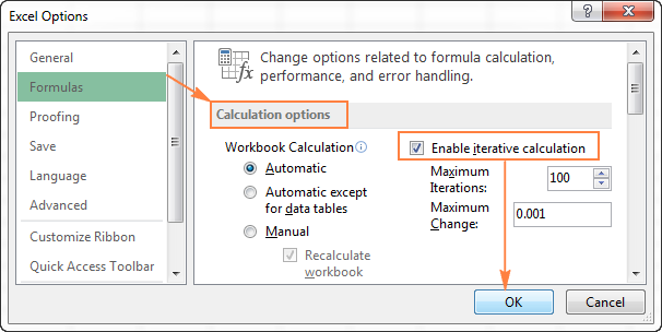 excel iterative calculation example